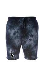 Load image into Gallery viewer, Embroidered Dream Cat Tie-Dye Fleece Shorts