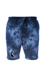 Load image into Gallery viewer, Embroidered Dream Cat Tie-Dye Fleece Shorts