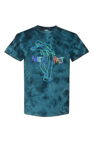 Rainbow Ghost Navy Crystal Tie-Dye Tee