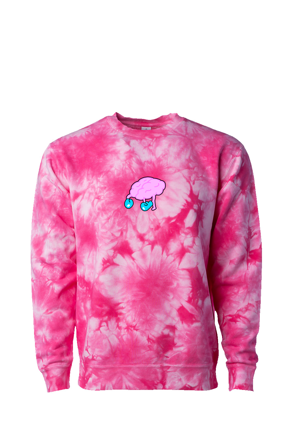 Embroidered Brain Fight Tie-Dye Sweatshirt